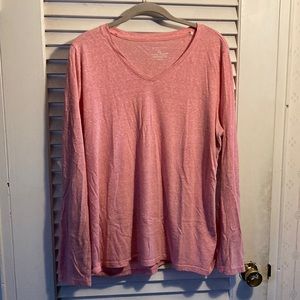 Sonoma - XL long sleeve pink v-neck shirt